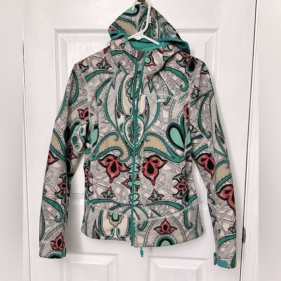 Koppen Attenda Biome Print Hooded Soft Shell Jacket Fleece Lining Small - Picture 1 of 10